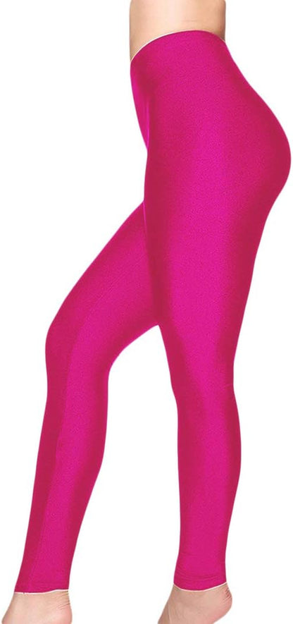 Women's Stretch Shiny Mid-Waist Sports Leggings